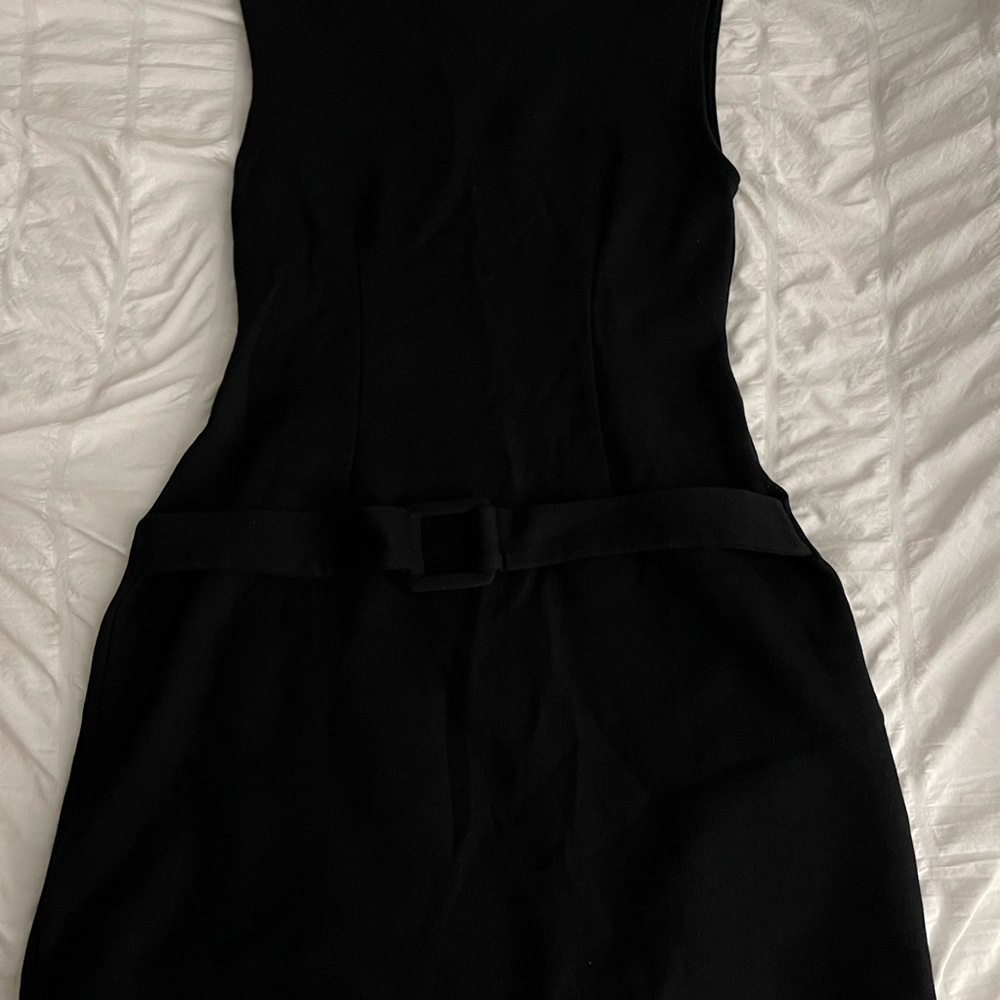 Zara Black Sheath Mini Dress Crew Neck Sleeveless